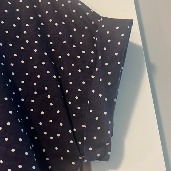 Reitmans Navy & White Polka Dot V Neck Shirt - Picture 5 of 6